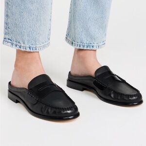 rag & bone Carter Mules in Black Leather Loafers
